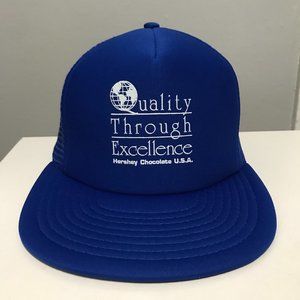 Vintage Speedway Hershey Chocolate USA Quality Through Excellence Trucker Hat